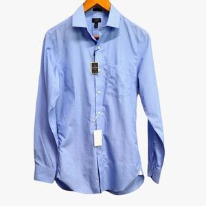 J Crew Men's Slim Fit Button Down Shirt Non-Iron in Blue Size XS‎